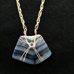 Completely Handcrafted Montana Agate Pendant